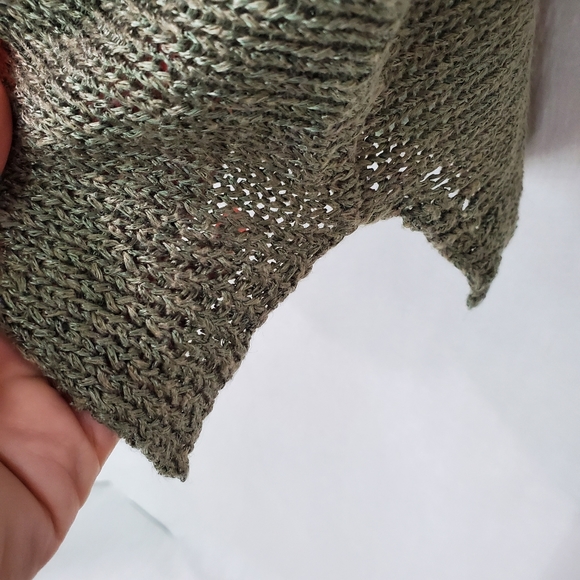 Coldwater Creek  Women's 3/4 Sleeve Linen Blend Sweater Olive Green Size 10/12 - Picture 9 of 9